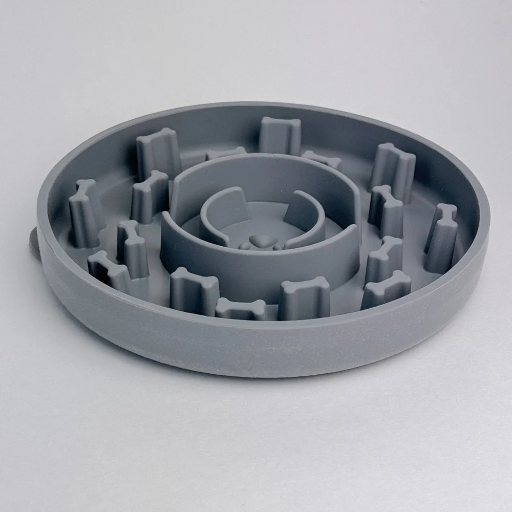 Slow Feeder Pet Bowl Gray NIB NEW